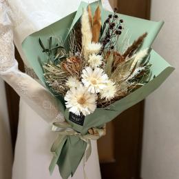 ドライフラワー花束ナチュラル白茶