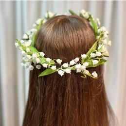 造花のスズラン花冠(フラワーリース)51