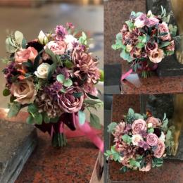 造花クラッチブーケ29赤緑