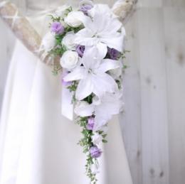 プリザカサブランカのキャスケードブーケ5