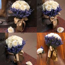 造花】Urban-Rastic 赤紫のライラックブーケ 【結婚式 フラワー