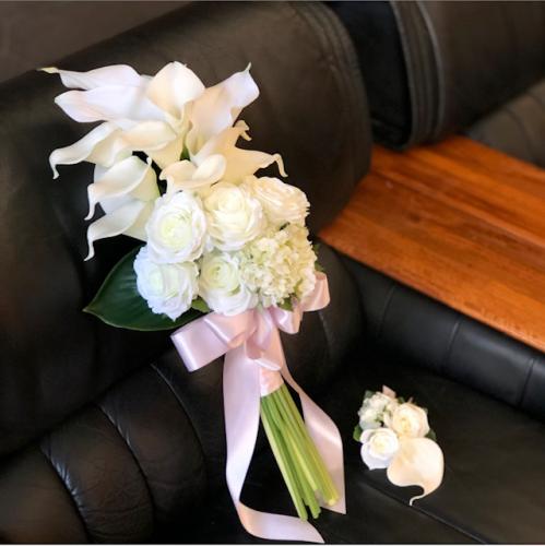 INFINITY / 造花カラーアームブーケ7白