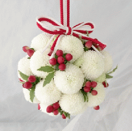 生花のボールブーケ5和赤白