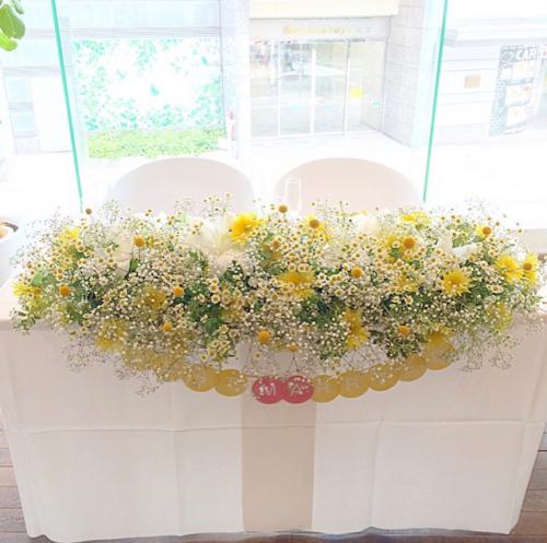 Infinity テーブル装花1白黄