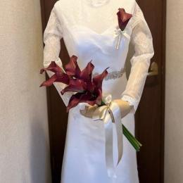 造花アームブーケ・バーガンディ