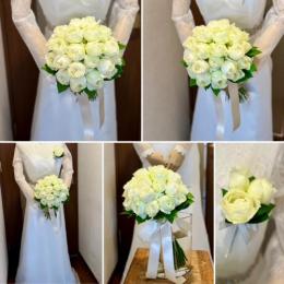 ブルゴーニュのクラッチブーケ43白