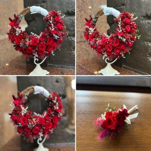 INFINITY / プリザ・アートmixのリースブーケ21赤