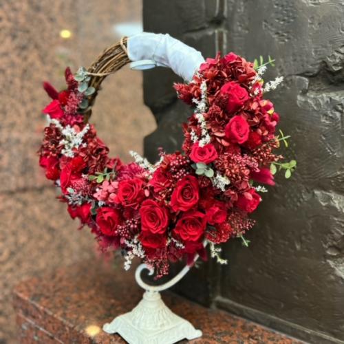 INFINITY / プリザ・アートmixのリースブーケ21赤