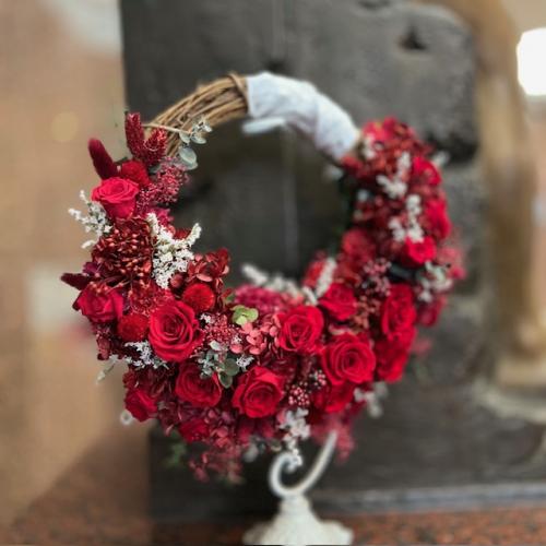 INFINITY / プリザ・アートmixのリースブーケ21赤